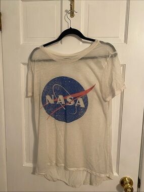 Zoe + Liv White Tee with Black Neckline
